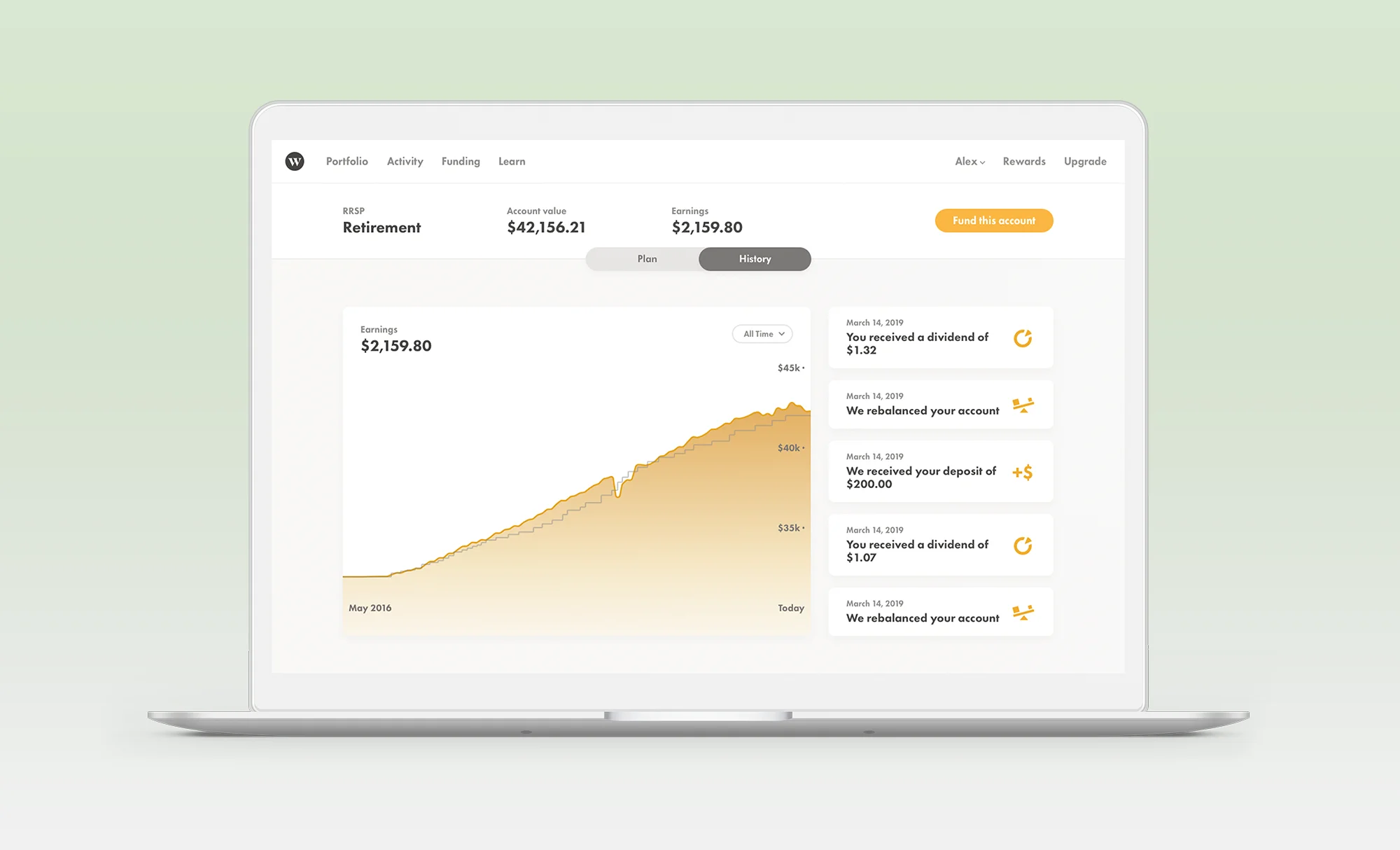 Wealthsimple Desktop Interface