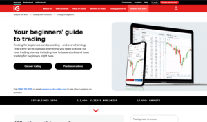 IG's beginner's guide to trading, offering resources to understand stock and forex trading, along with practice on a demo account.