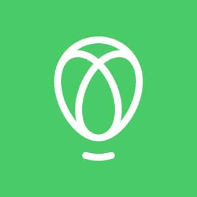 Uphold logo featuring brand icon in white on a bright green background