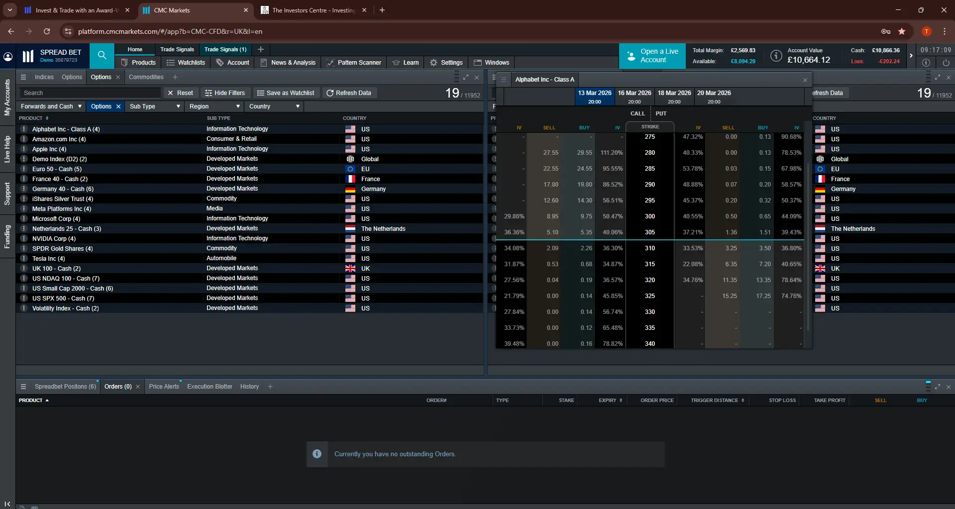 CMC Markets Desktop Interface