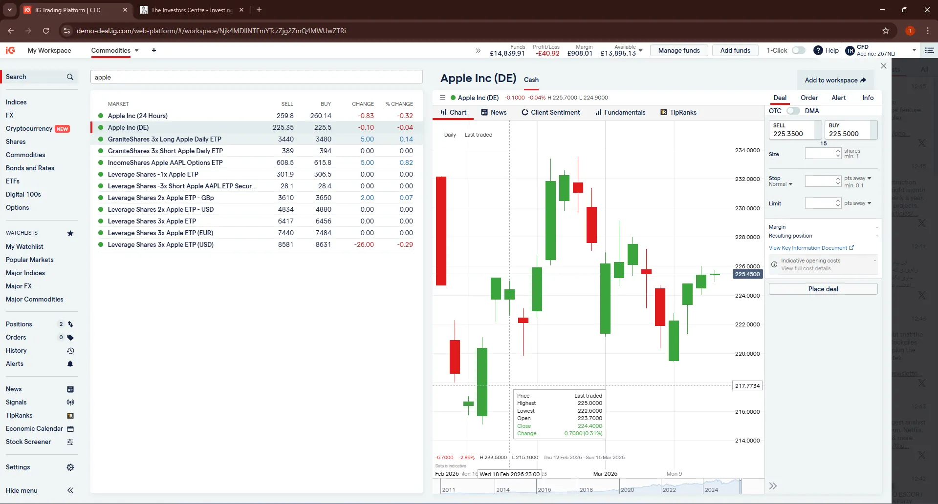 IG Desktop Interface