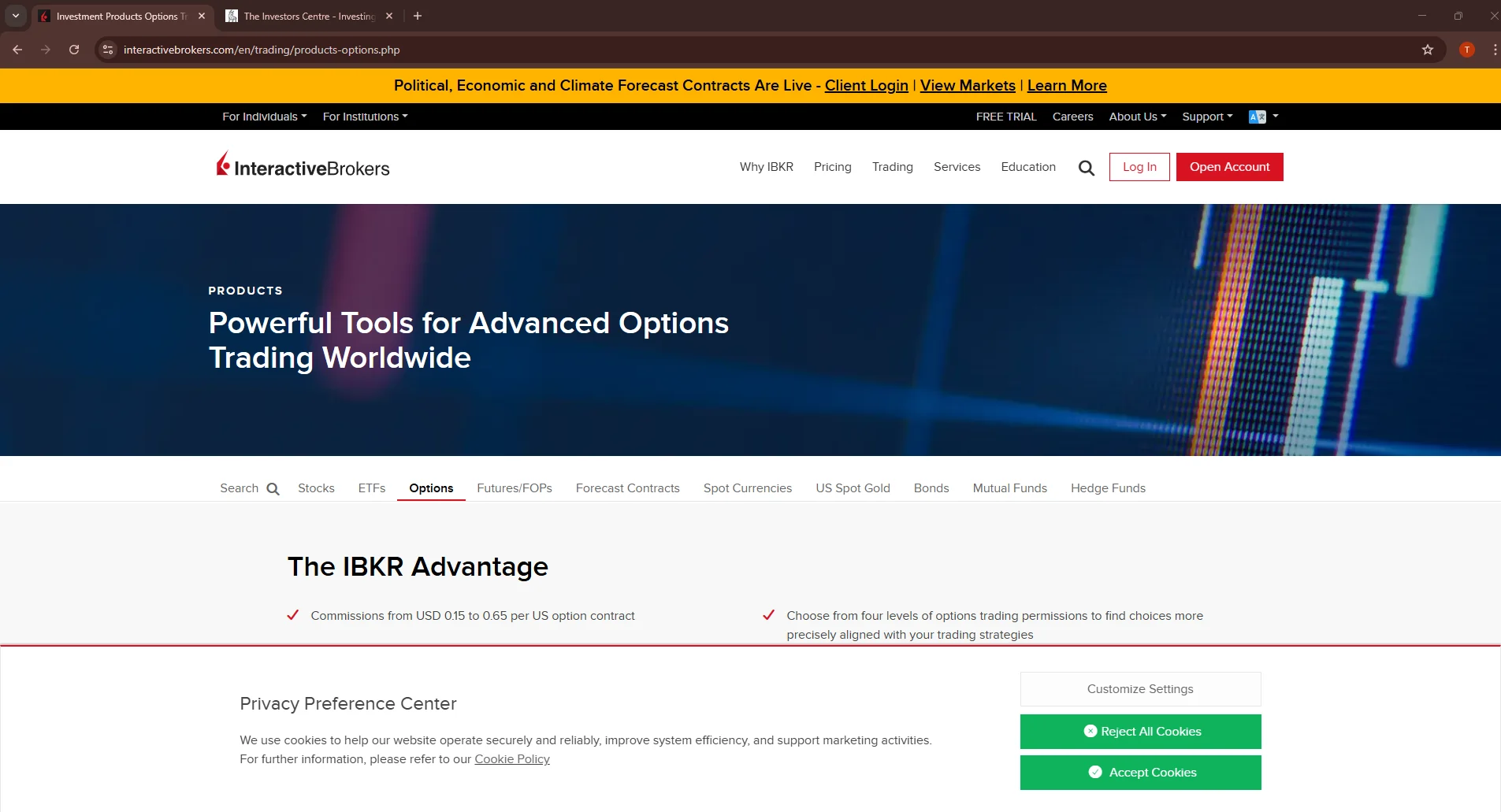 Interactive Brokers Desktop Interface