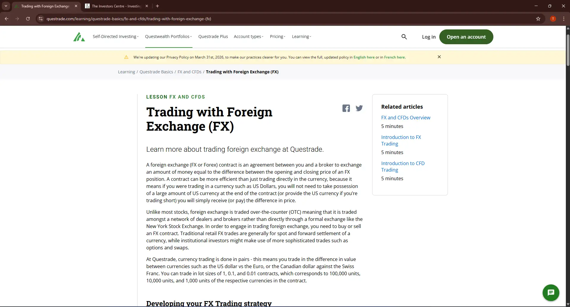 Questrade forex trading educational article