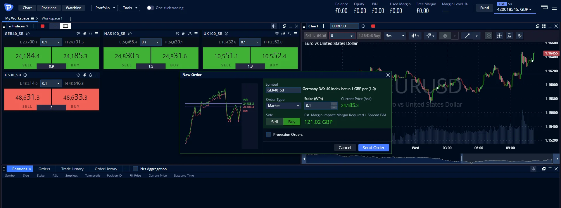 Pepperstone Desktop Interface